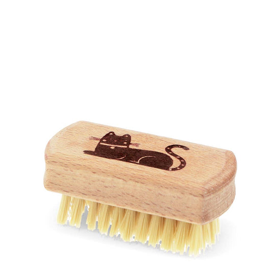 Mini wooden nail brush - Cat