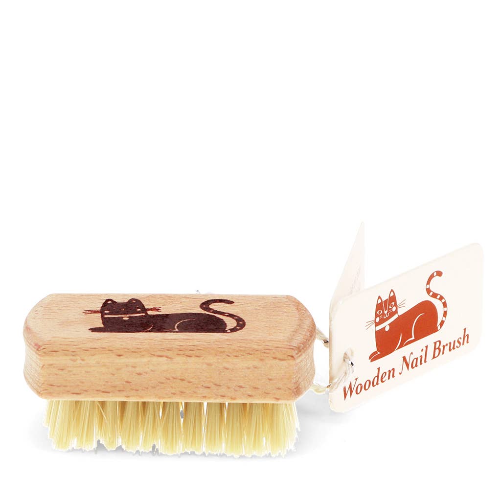 Mini wooden nail brush - Cat