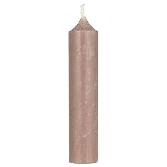 Short dinner candle old rose rustic Ø:2.2 H:11