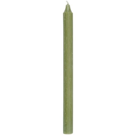 Dinner candle moss green rustic Ø:2.2 H:29