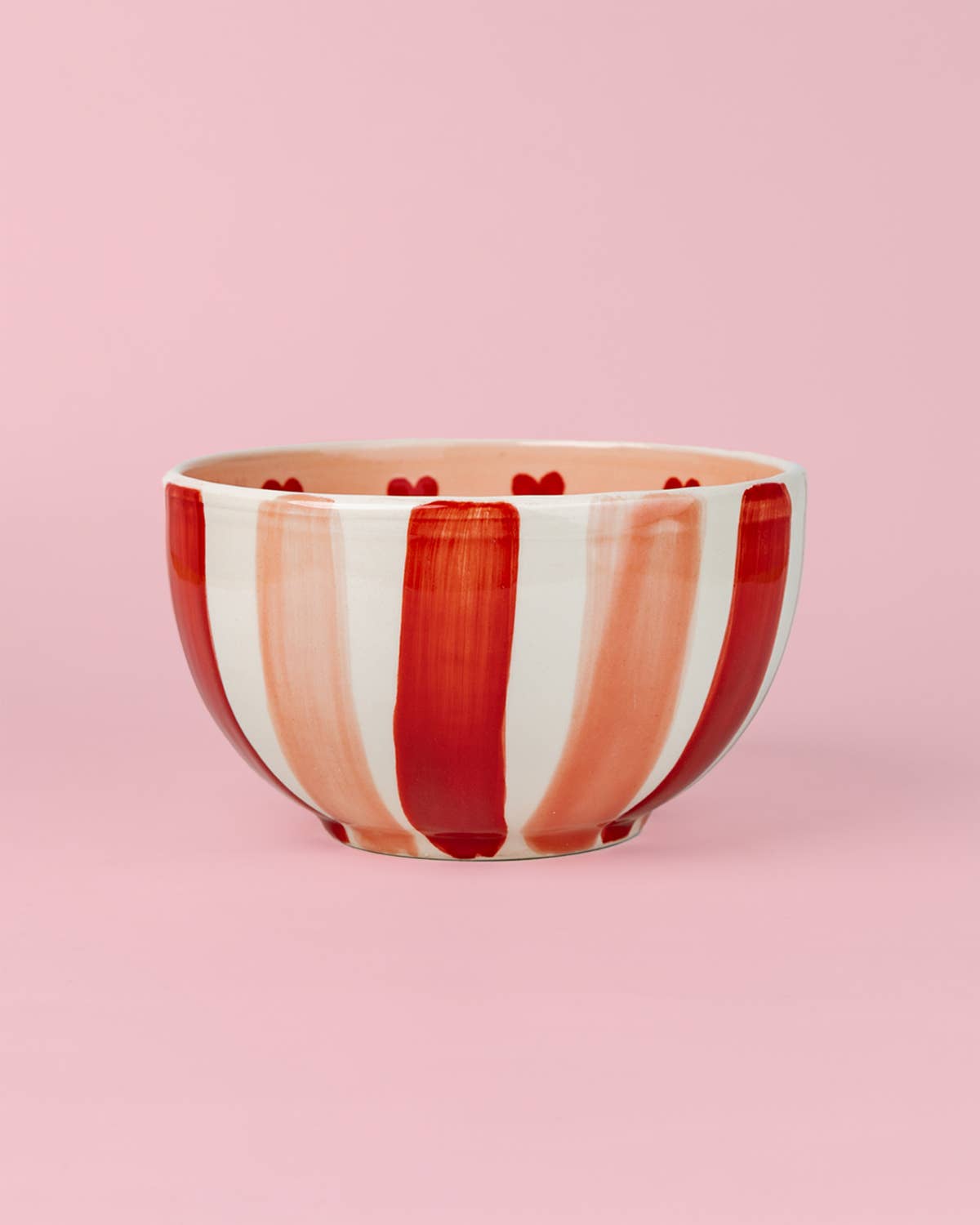 Striped Ceramic Bowl – Hand-Painted - Sweetheart
