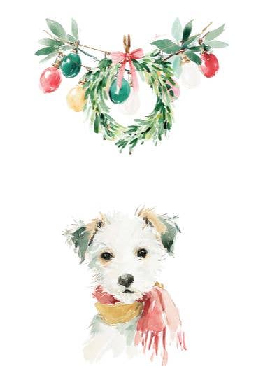 Sustainable Christmas postcard Christmas dog