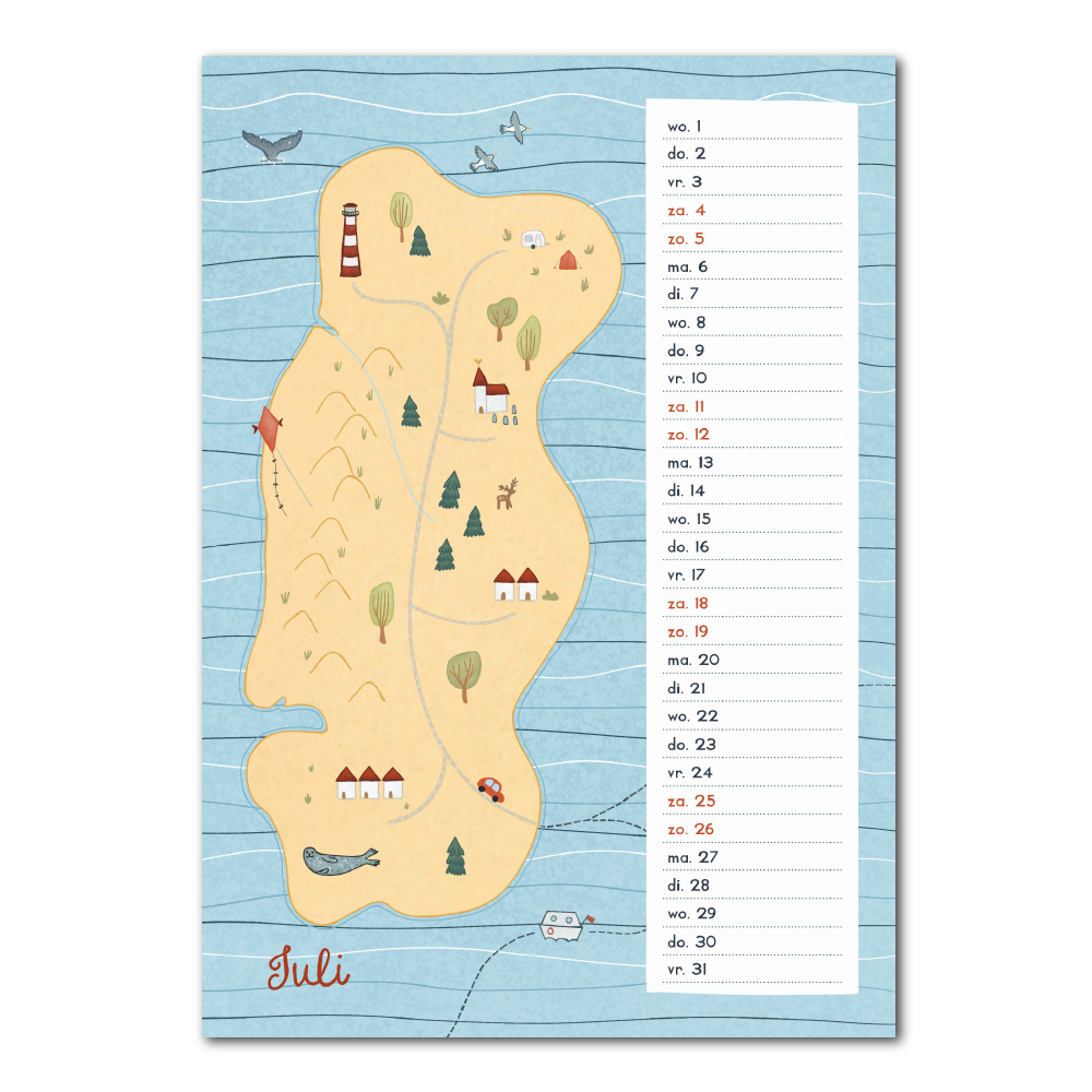 2026 Wall Calendar Beach and Coast: Dutch
