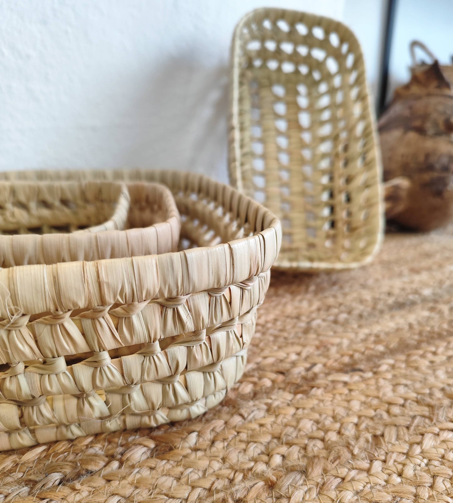 RECTANGULAR CANE BASKET