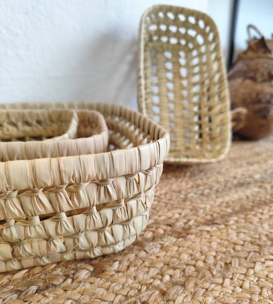 RECTANGULAR CANE BASKET