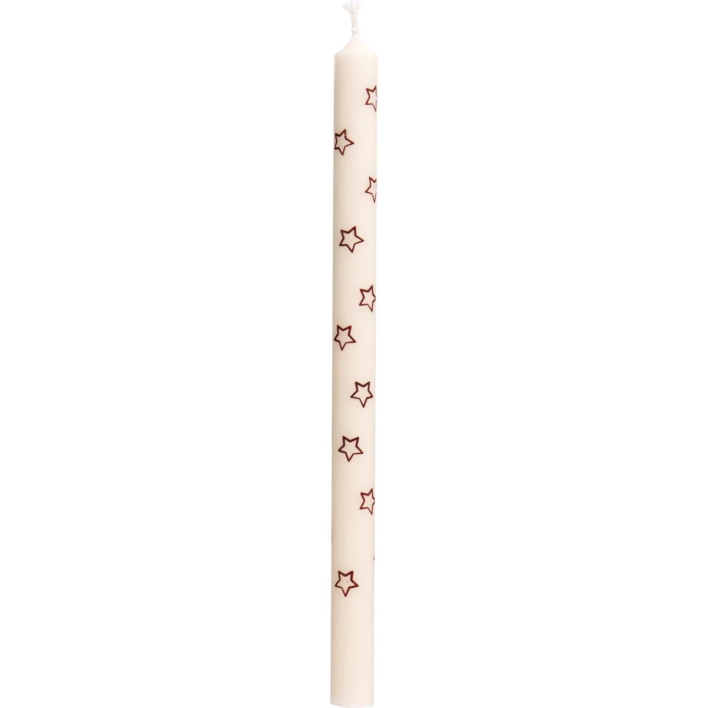 Taper candle w/brown stars stearin Ø:1.3 H:20 Nordic Swan Eco-label