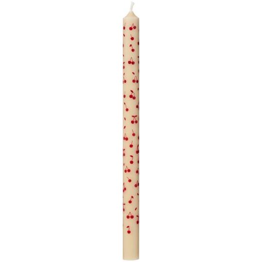 Taper candle red cherries stearin Ø:1.3 H:20 Nordic Swan Eco-label