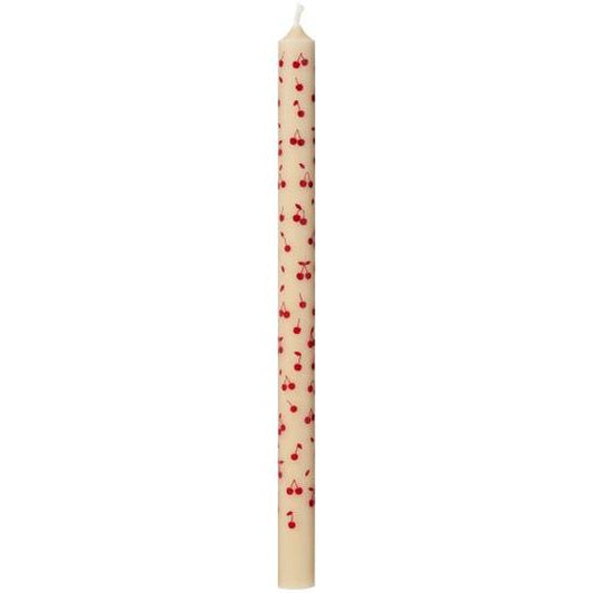 Taper candle red cherries stearin Ø:1.3 H:20 Nordic Swan Eco-label