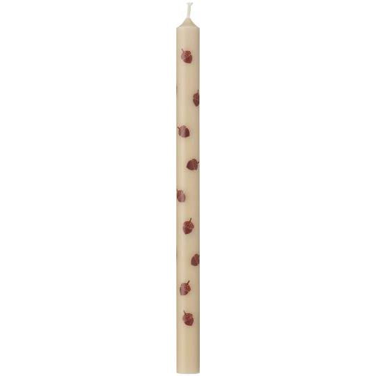 Taper candle acorns stearin Ø:1.3 H:20 Nordic Swan Eco-label