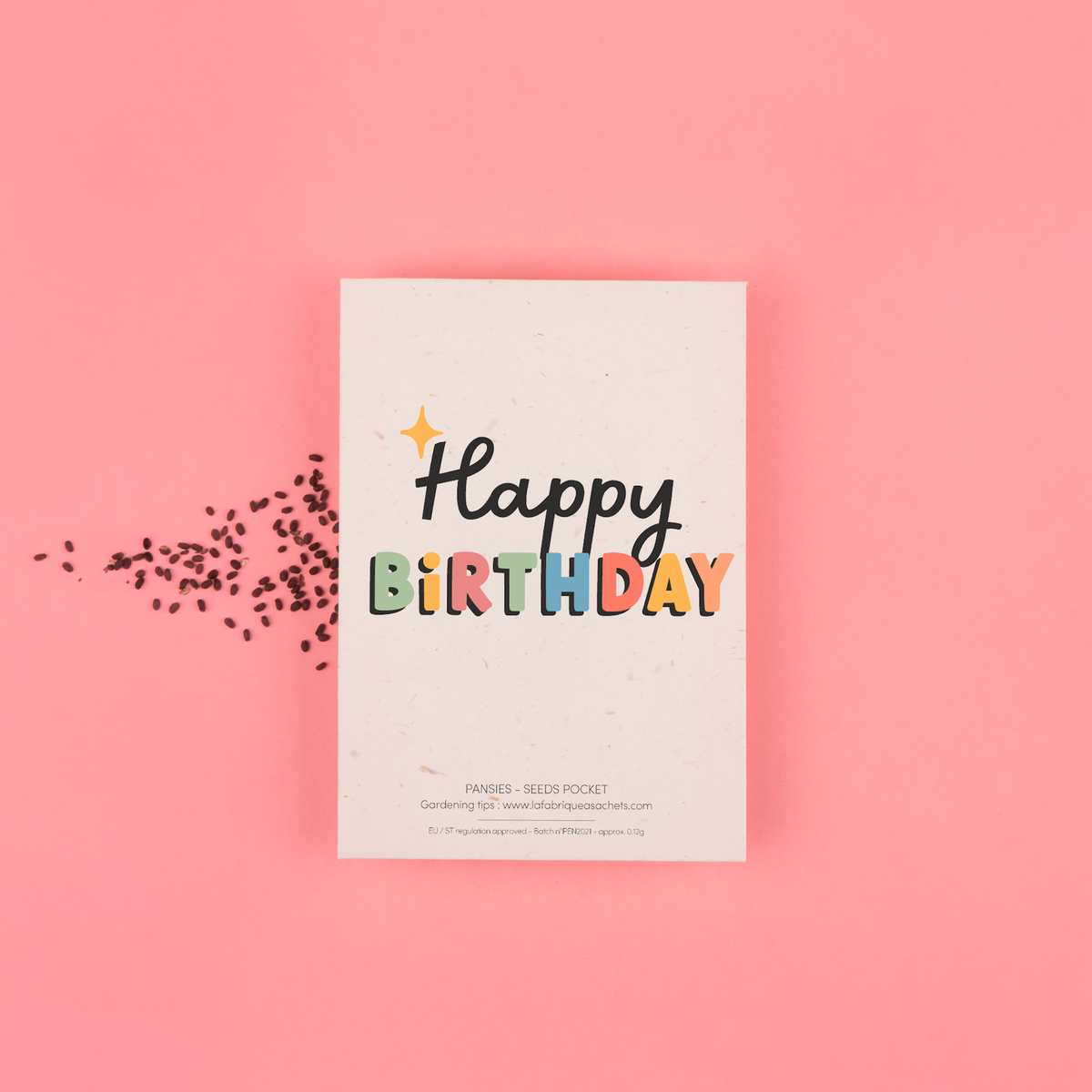 Happy Birthday English Version Thought Seed Pouch