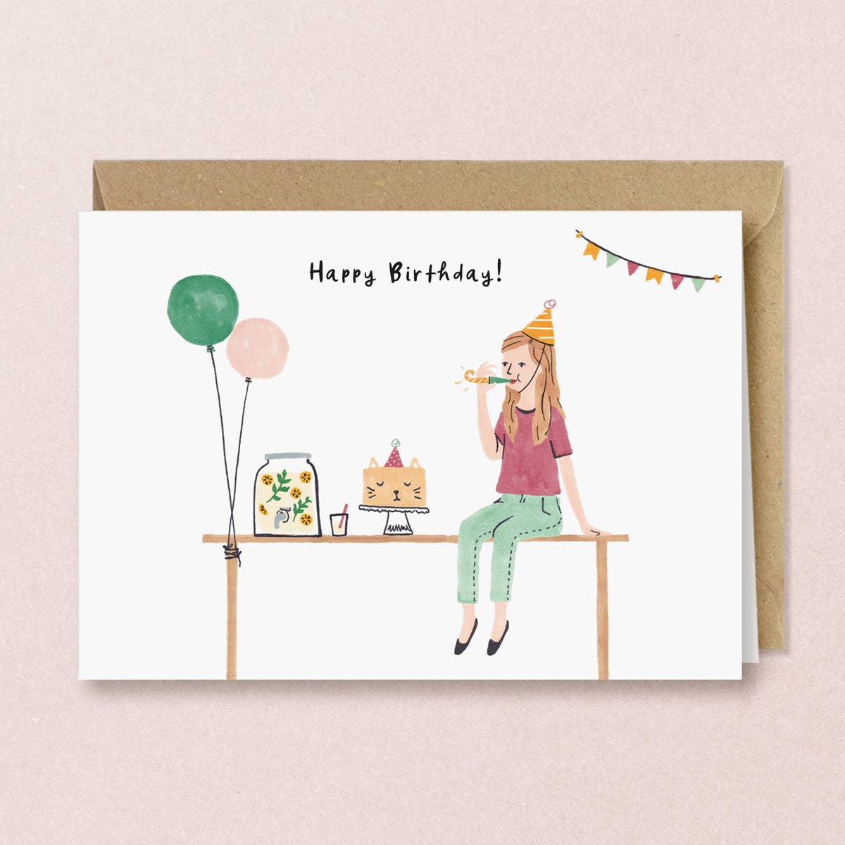 Party Table Happy Birthday Card