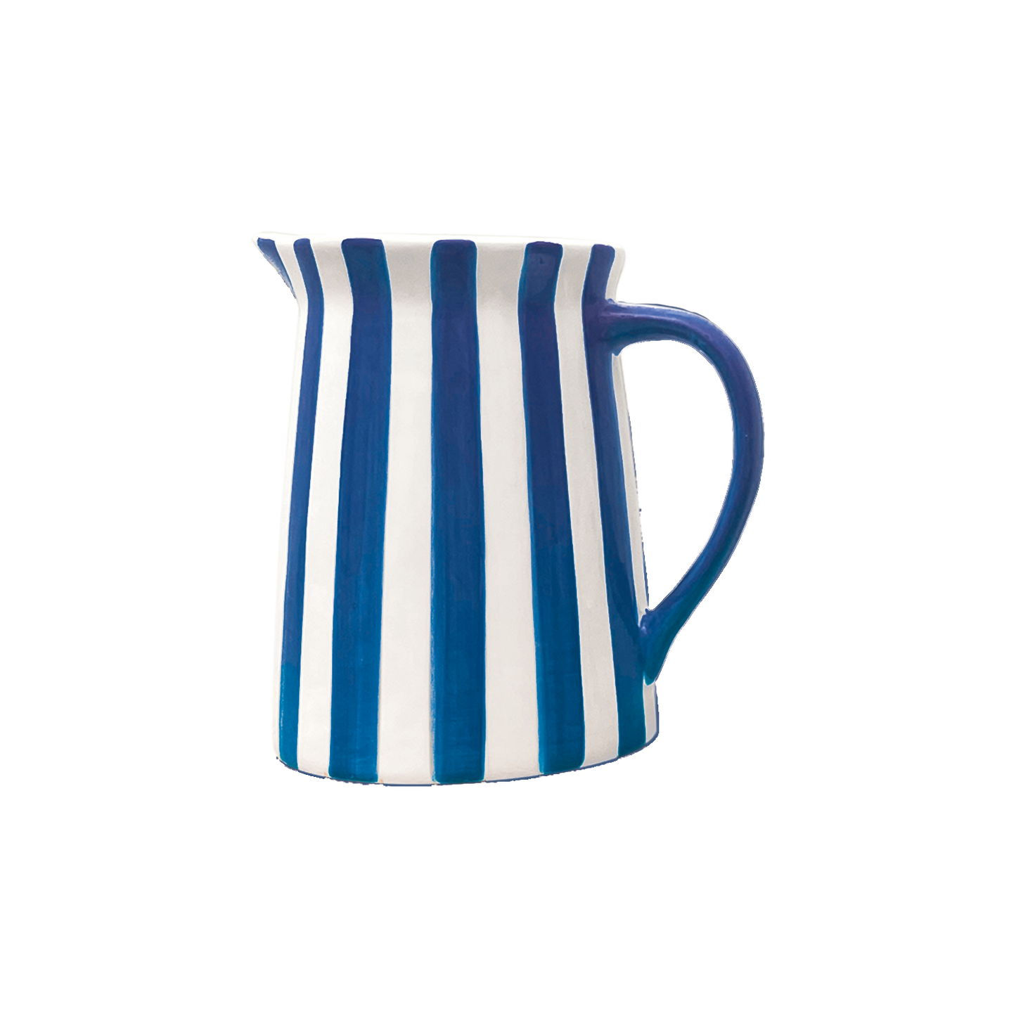 Blue striped pitcher mm L15.5 W11.5 H15cm