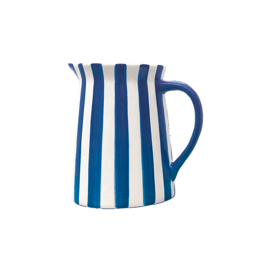 Blue striped pitcher mm L15.5 W11.5 H15cm