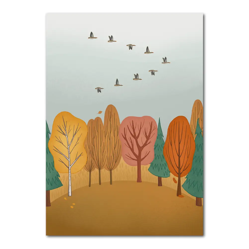 Geese On the Way | Autumn Postcard