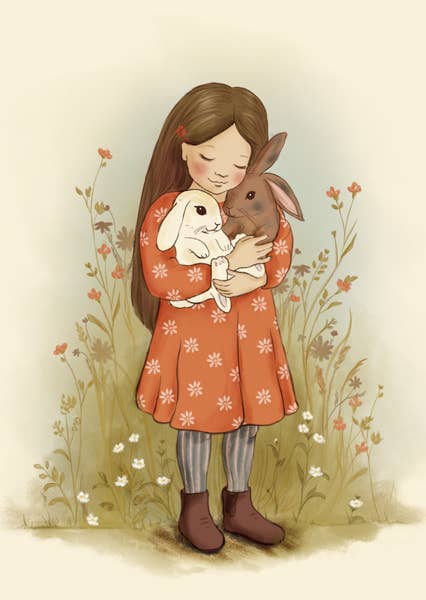Postcard Bunny Garden