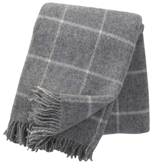 Klippan - Vinga Island  light grey woven woollen throw