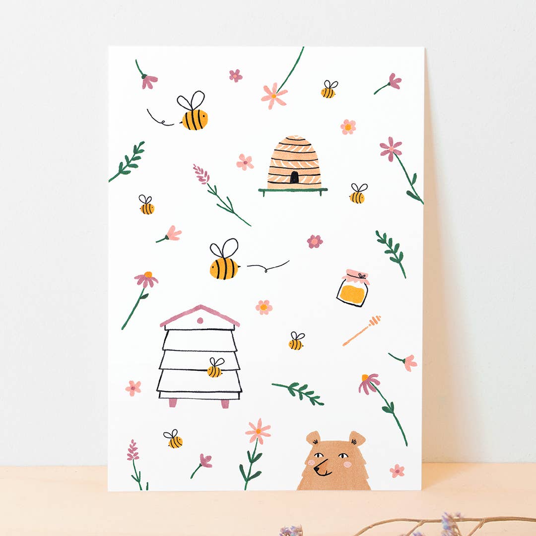 Honey Bees Postcard