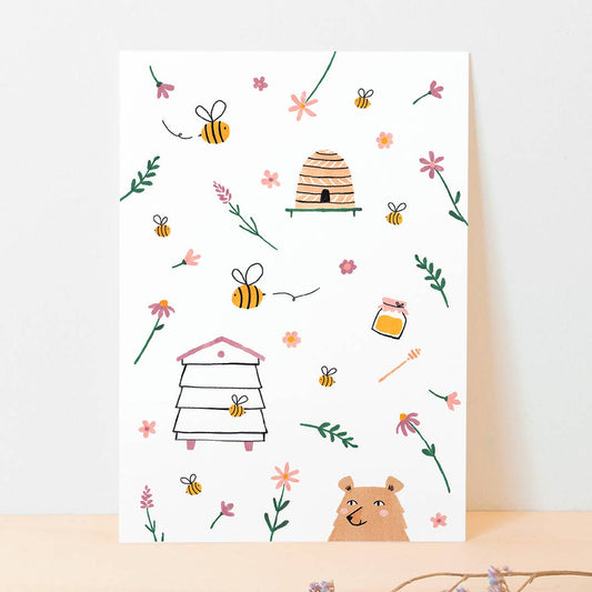 Honey Bees Postcard