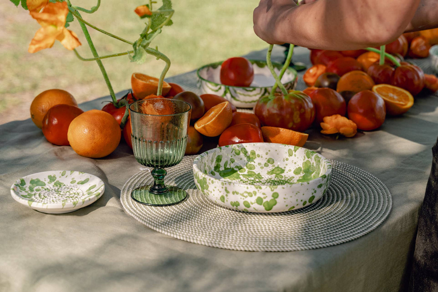 Small Ceramic Garlic Grater Plate / Moss