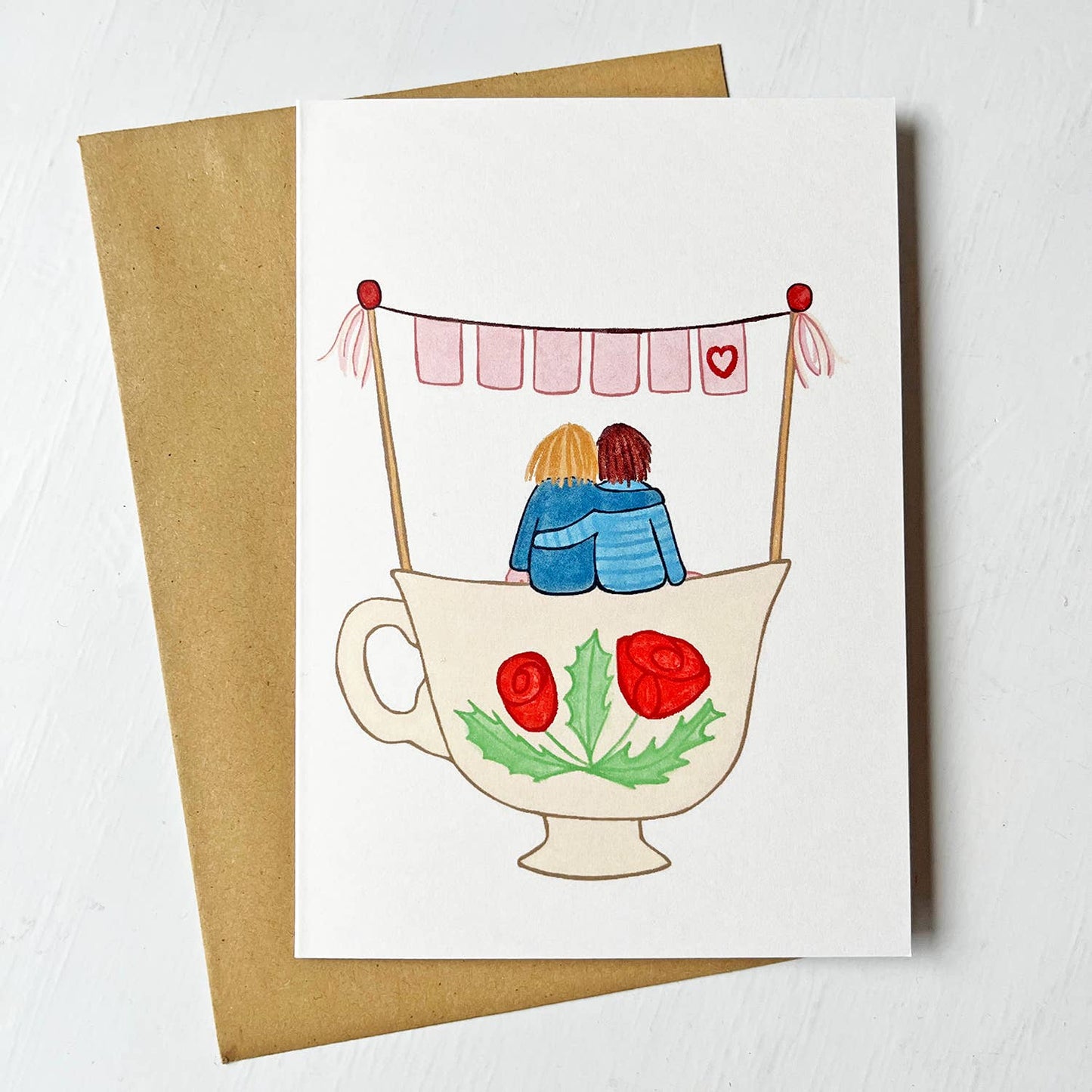 Cozy tea party | Double card with envelope