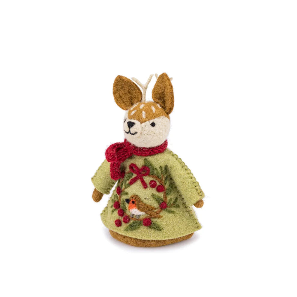 Decoratie Hert English Christmas Roodborstje