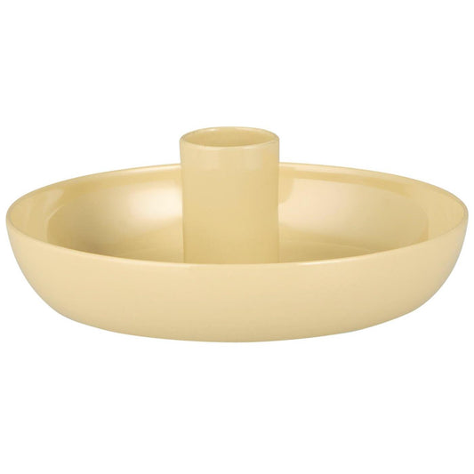 Candle holder f/1.3 cm candle geel
