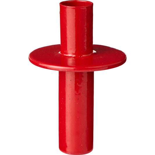 Candle holder f/1.3 cm candle to put in a bottle rood