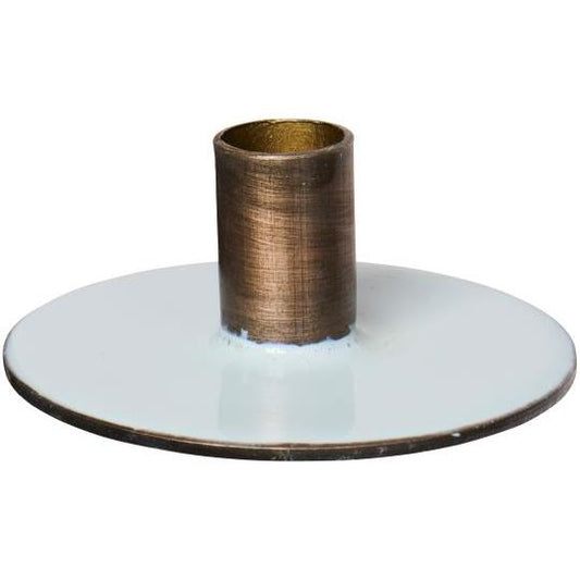 Candle holder f/1.3 cm candle 2-coloured light blue