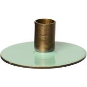 Candle holder f/1.3 cm candle 2-coloured light green