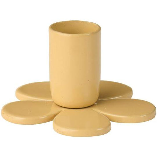Candle holder f/1.3 cm candle flower-shaped cafe cream