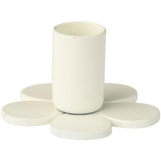 Candle holder f/1.3 cm candle flower-shaped butter cream