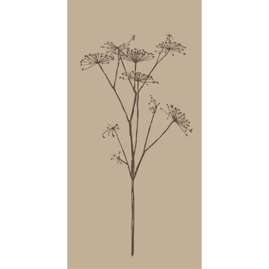 Napkin beige w/brown umbel flower 16 pcs per pack