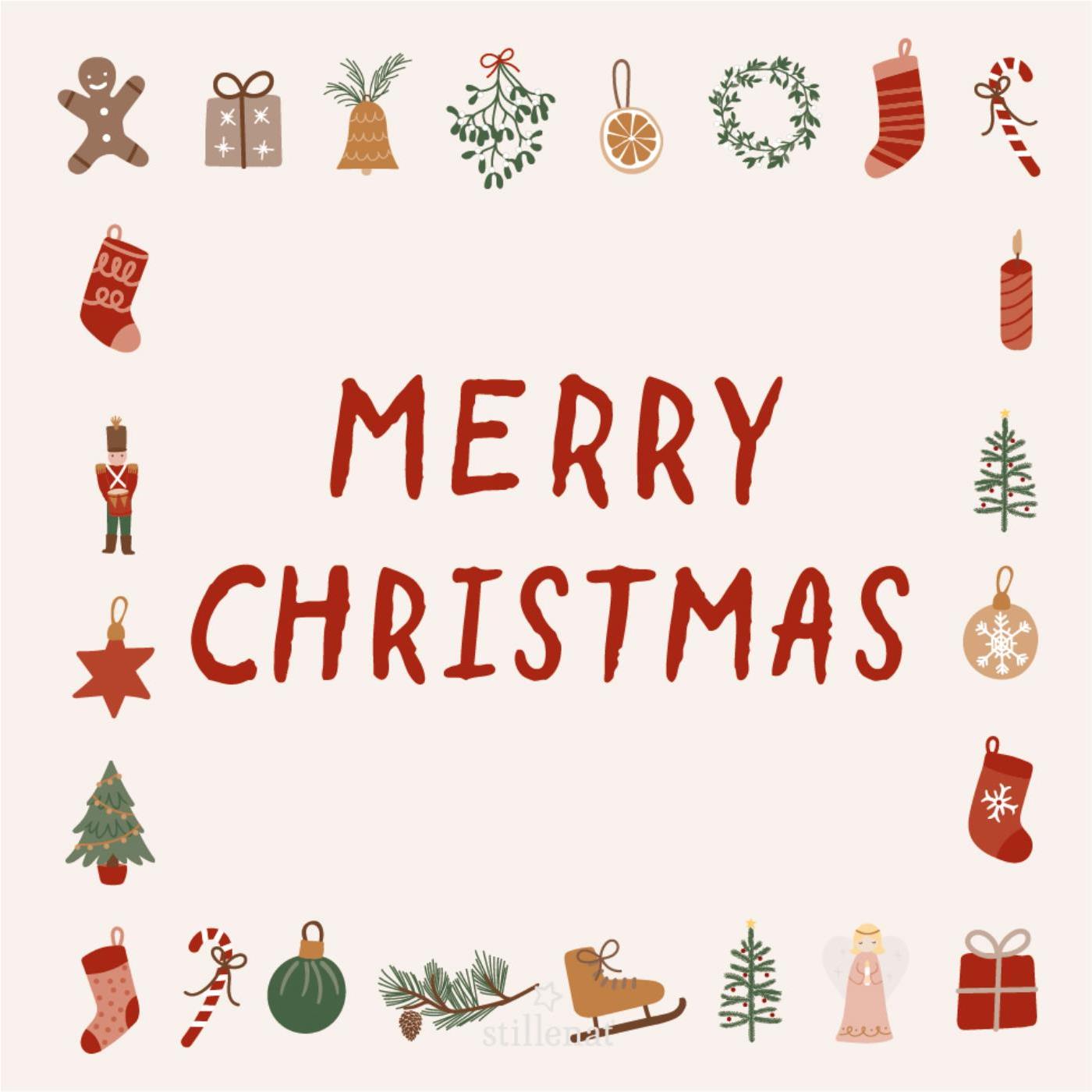 Napkin 16.5x16.5 cm Merry Christmas and Christmas motifs 20 pcs/pck