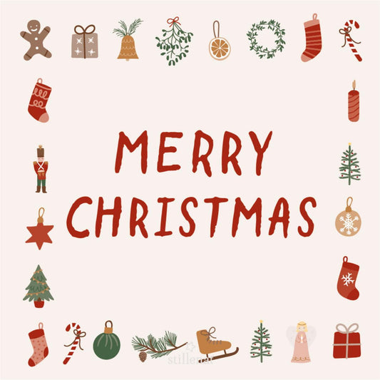 Napkin 16.5x16.5 cm Merry Christmas and Christmas motifs 20 pcs/pck