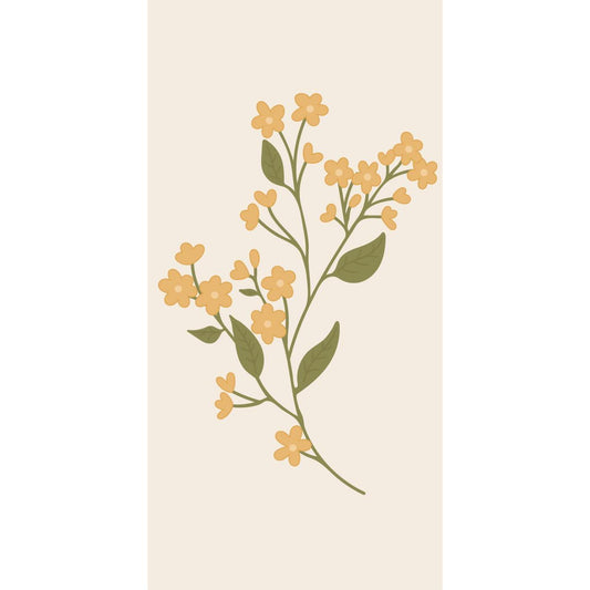 Napkin 10x20 cm yellow flower 16 pcs/pck