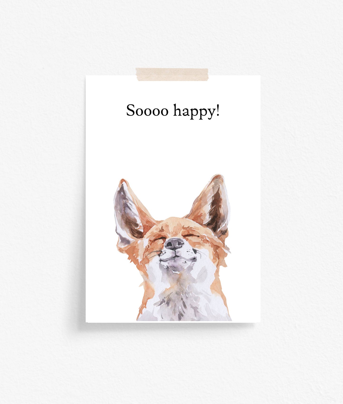 Sustainable postcard happy fox