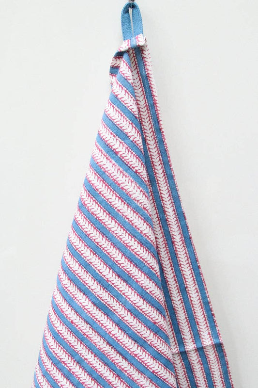 Dishcloth | Funkystripes Bright Blue | Handblockprinted