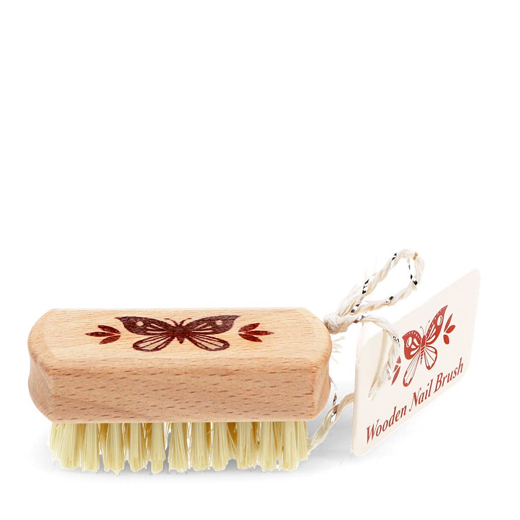 Mini wooden nail brush - Butterfly