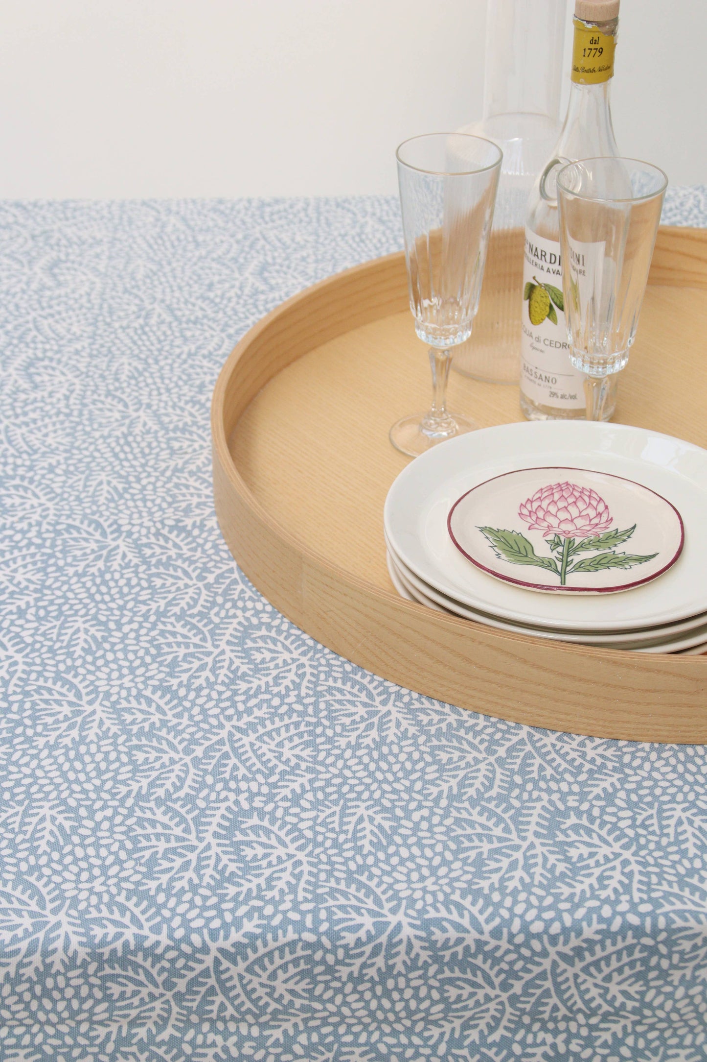 Handblockprinted tablecloth small Floral Mineral 150 x 240