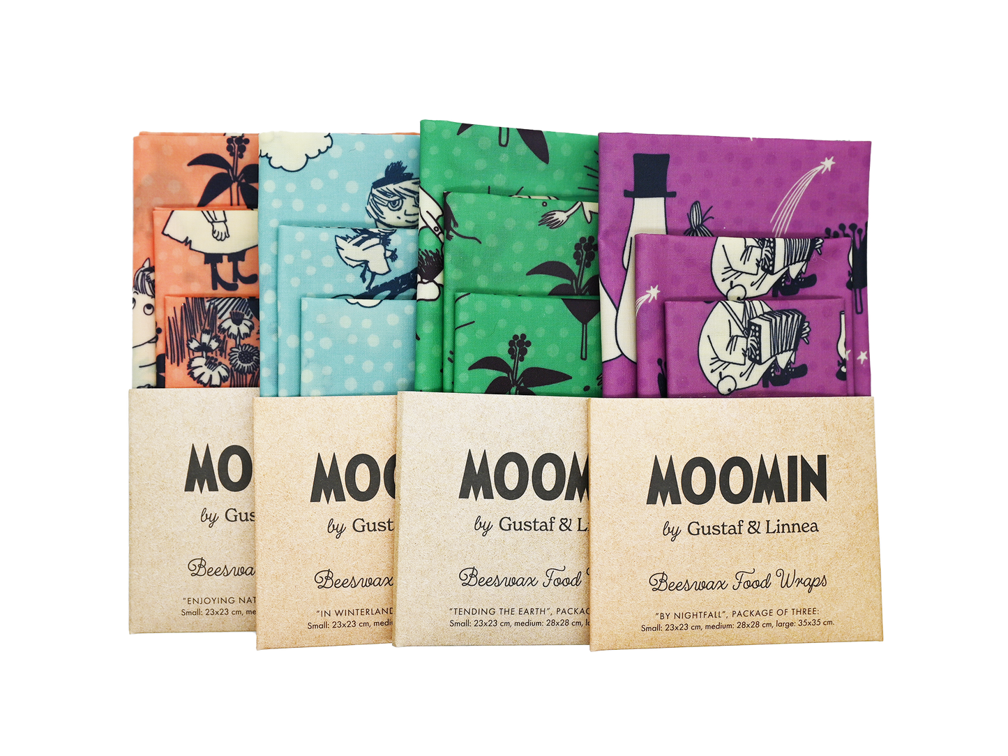 Moomin by G&L - Beeswax cloth “Tending the earth” Three-pack