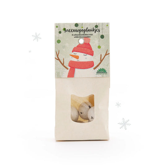 Sneeuwpop Buikjes - Witte Bloemenknikkers