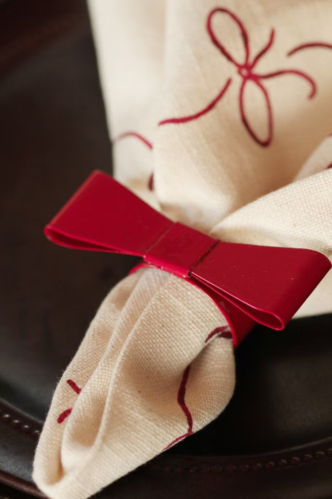 Napkin Ring Bow Red