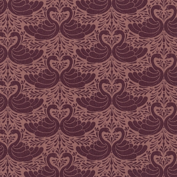 Oilcloth, Swans-Bordeaux/Rose, 140 cm (kopie)