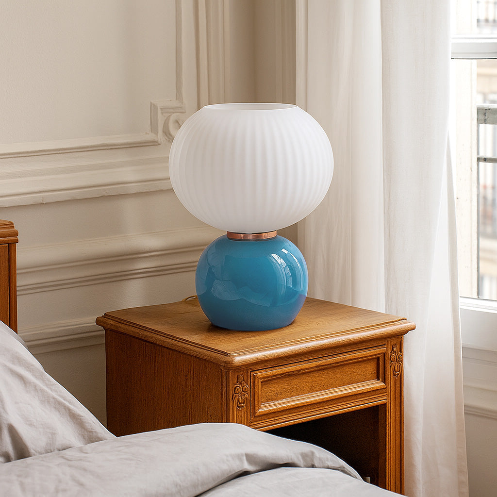 Lamp adonis small blue givré D20 H28cm