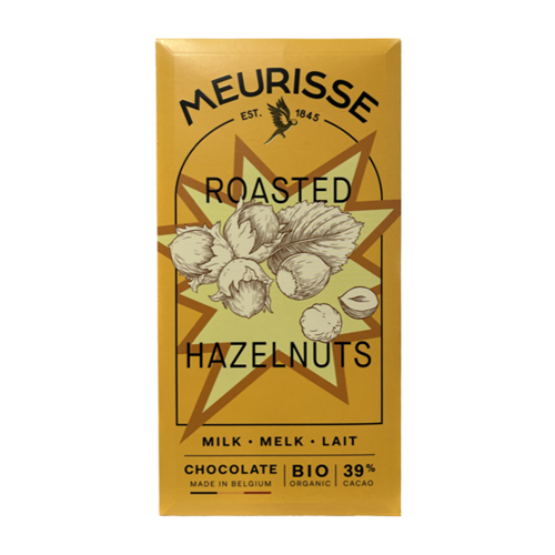 Meurisse Milk Chocolate 39% – Roasted Hazelnuts 100gr