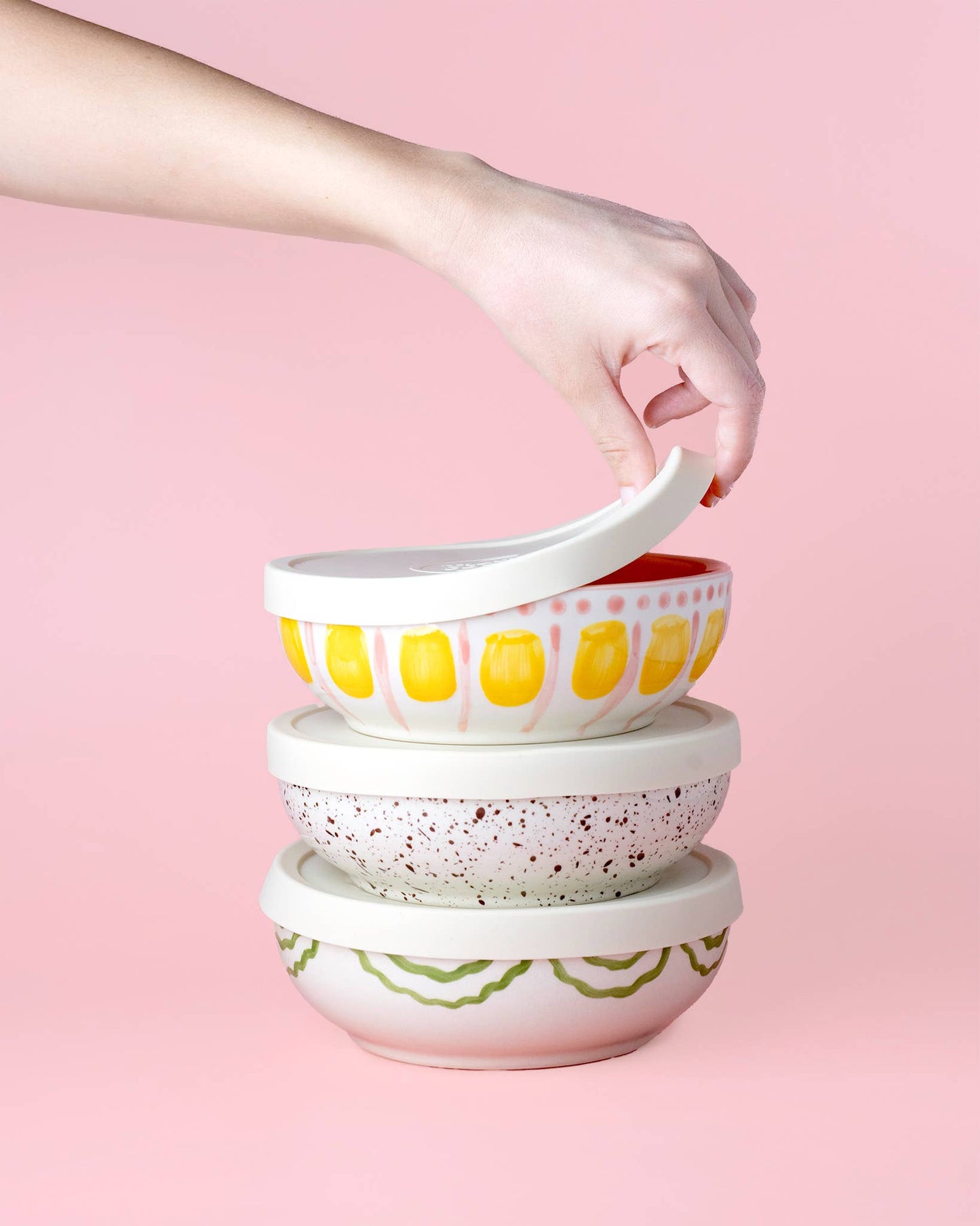 Reusable Silicone Food Covers – BPA-Free, 2 Sizes, 3 Colors: Rose / Medium