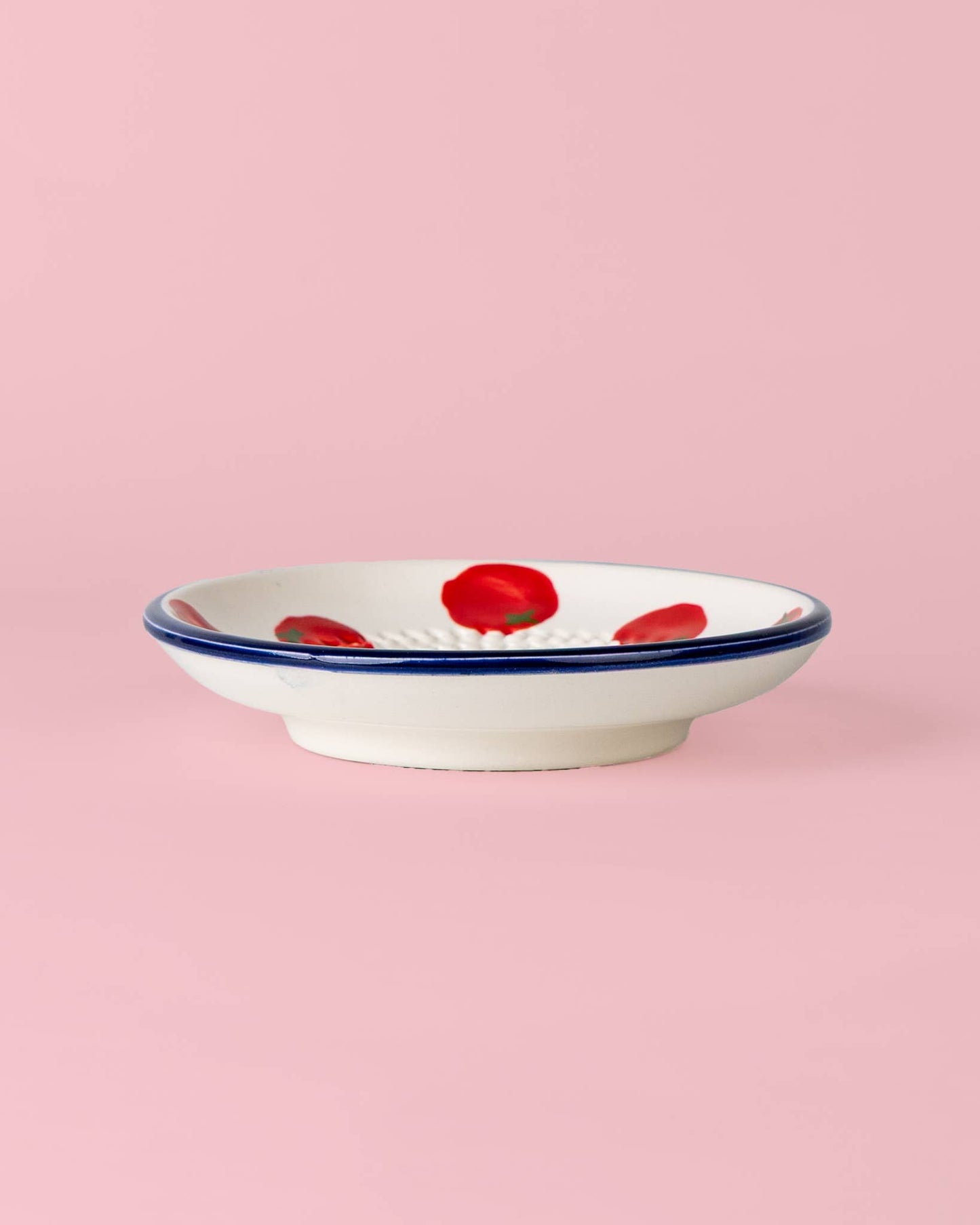 Ceramic Garlic Grater Plate - Small Blue & White - Pomodoro