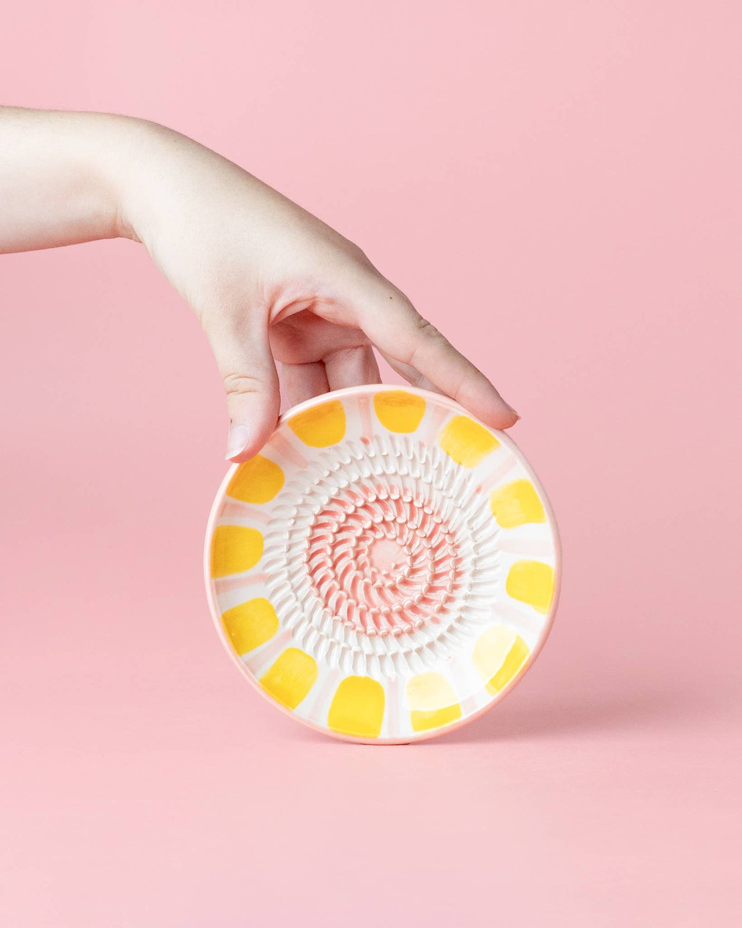Small Ceramic Grater Plate / Pastel Pink