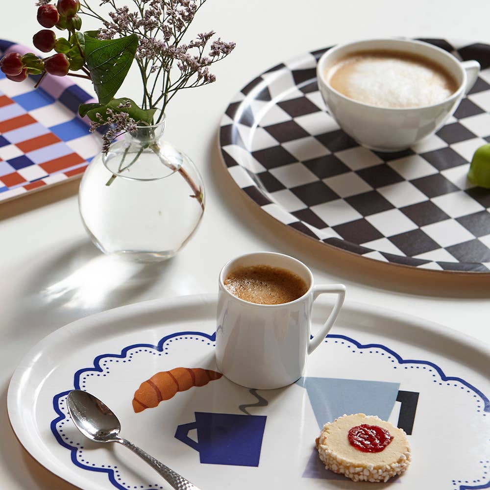 COFFEE TIME Oval Serving Tray - 31x22cm