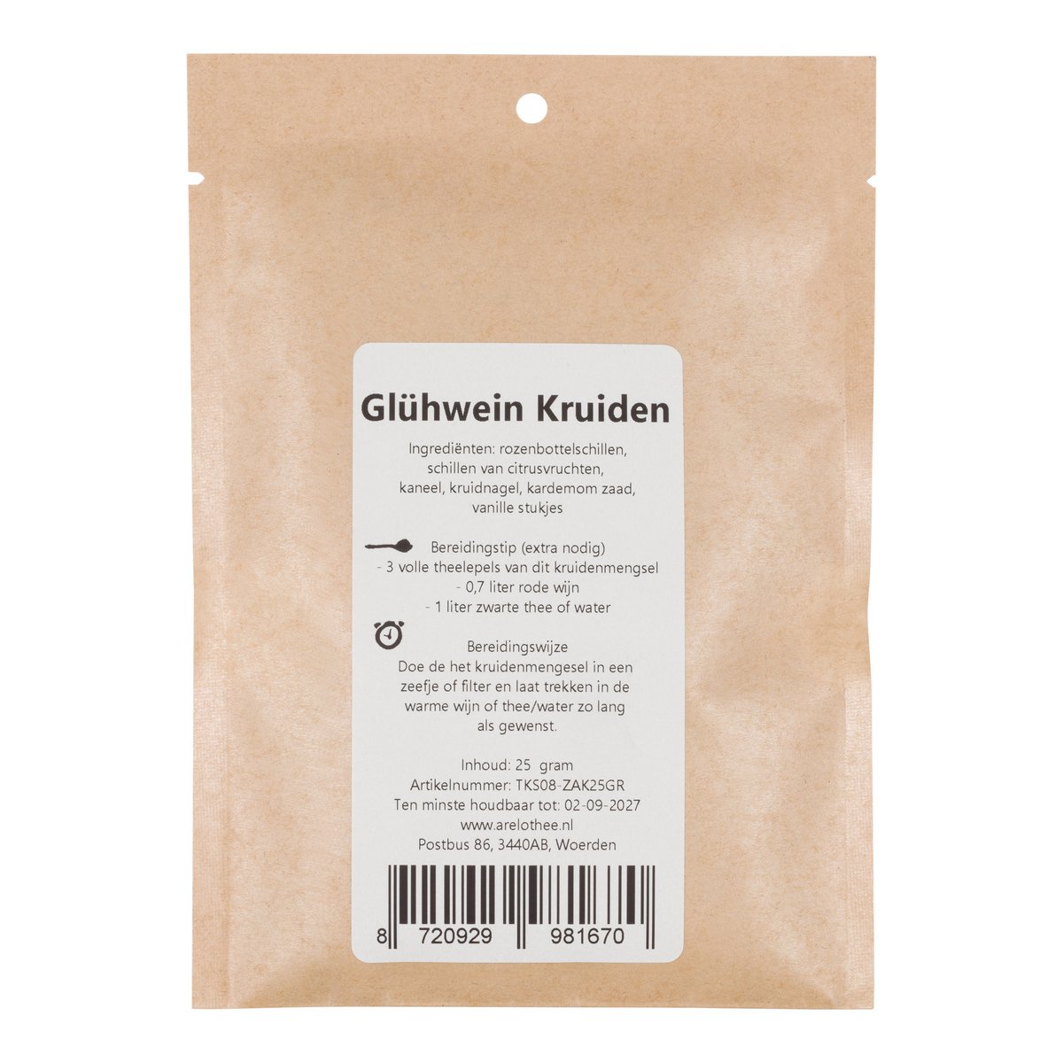 Glühwein kruiden zakje - 25 gram